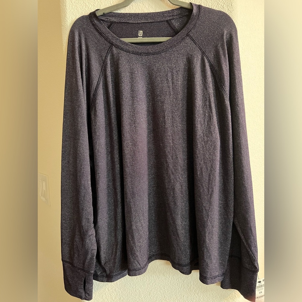 Ideology Women's Metallic Raglan-Sleeve Activewear Top